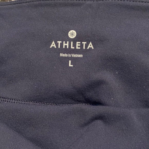 Athleta High Rise Superimpose Chaturanga Leggings Navy Blue Floral Size L - Picture 7 of 9
